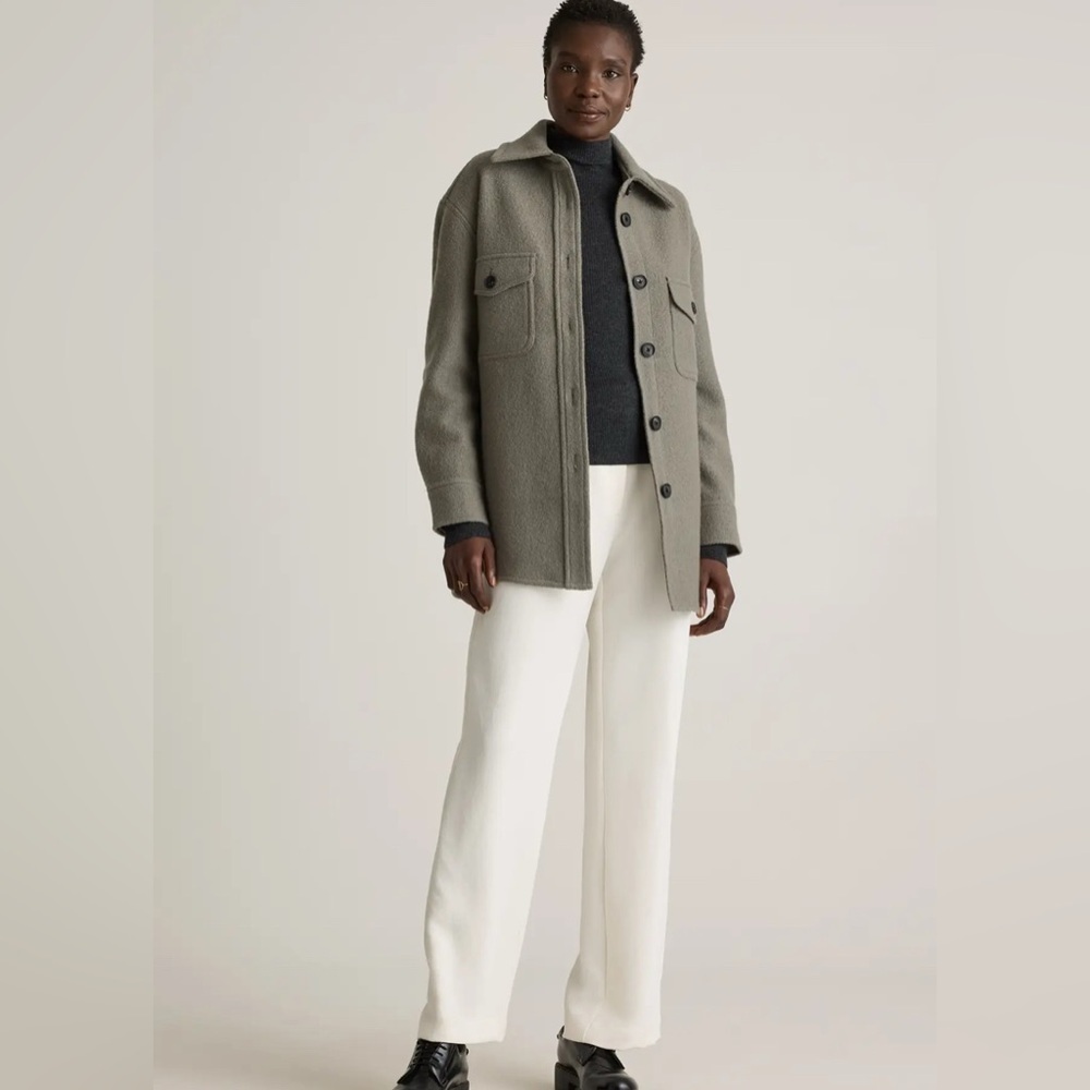 Quince merino wool shirt jacket shacket XS gray